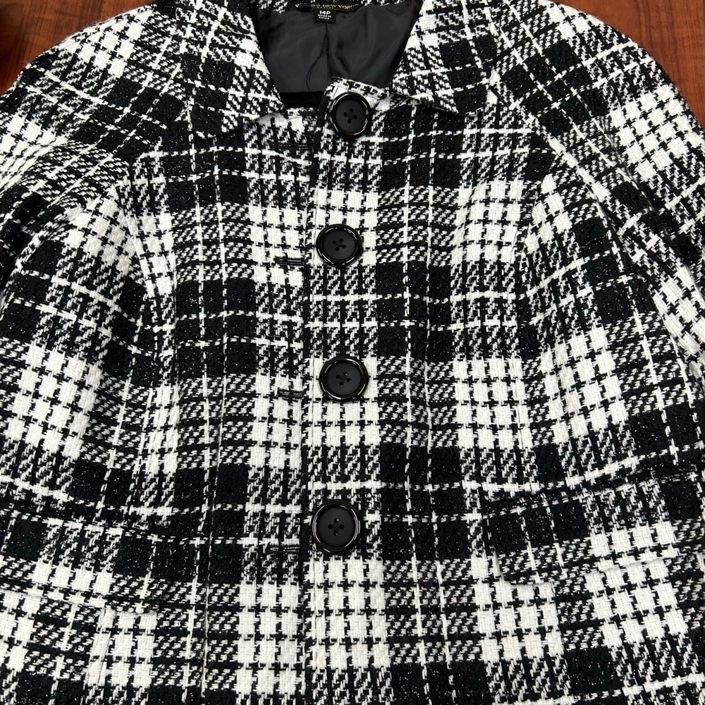 NEW Briggs New York Black and White Checkered Blazer Size 14 P - Picture 3 of 8